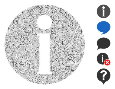 Bilgi simgesine dayalı Hatch Mozaiği. Mozaik vektör bilgileri rastgele kapak elementleriyle oluşturulur. İkramiye simgeleri eklendi.