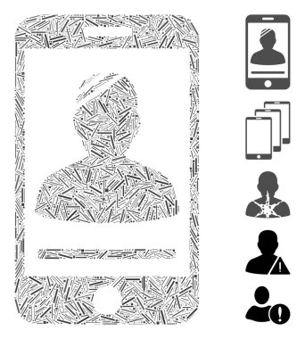 Mobil hasta ikonuna dayalı Dash Mozaik. Mozaik taşıyıcı hasta dağınık çizgi noktalarıyla tasarlanmıştır. İkramiye simgeleri eklendi.