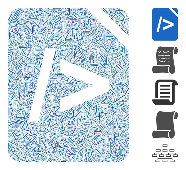 Dash Mosaic Basé Sur Icône Code Script Code Script Vectoriel — Image vectorielle