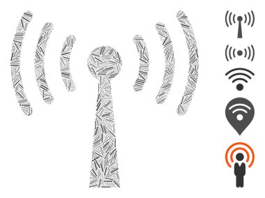 Kapak Kolajı Wi-Fi İstasyonu Simgesi