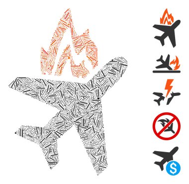 Dash Mozaik, uçak ateş ikonuna dayanıyor. Mozaik vektör uçak ateşi rastgele konsollarla oluşturulur. İkramiye simgeleri eklendi.