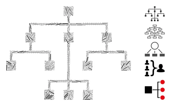 Linienmosaik Basiert Auf Einem Algorithmischen Baumsymbol Der Algorithmische Mosaikvektorbaum Besteht — Stockvektor