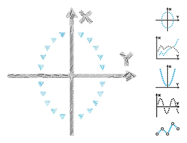 Linje Mosaik Baserad Prickig Ellipsdiagram Ikon Mosaik Vektor Prickade Ellips — Stock vektor