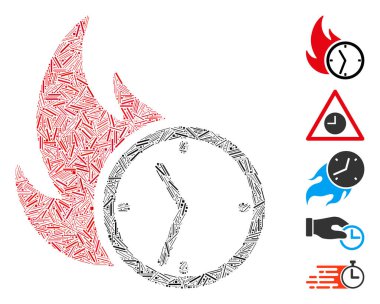 Kapak Mozaiği, son yakma saati simgesine dayanıyor. Mozaik vektör yakma saati rastgele kapak ögeleriyle oluşturulur. İkramiye simgeleri eklendi.