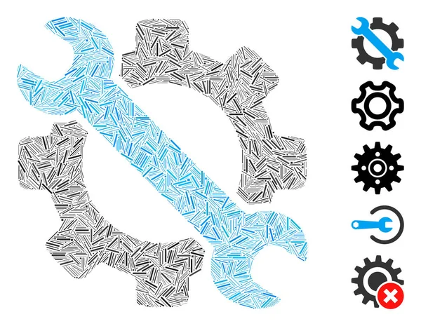 Dash Mosaico Basato Sull Icona Degli Strumenti Servizio Gli Strumenti — Vettoriale Stock
