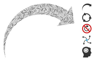 Mozaik Hatch CW simgesine dayanır. Mozaik vektör döndürme CW dağınık kapak noktaları ile tasarlanmıştır. İkramiye simgeleri eklendi.