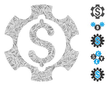 Mozaik hattı finansal kalkınma ikonuna dayanıyor. Mozaik vektör finansal gelişimi rastgele çizgi elementleriyle oluşur. İkramiye simgeleri eklendi.