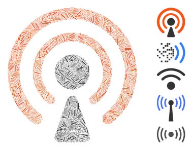 Dash Mozaik, haber merkezi ikonuna dayanıyor. Mozaik vektör haber radyo merkezi rastgele çizgi öğeleriyle tasarlanmıştır. İkramiye simgeleri eklendi.