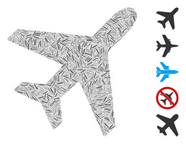 Dash Mozaik, uçak ikonuna dayanıyor. Mozaik vektör düzlemi rastgele kesiklerle tasarlanmıştır. İkramiye simgeleri eklendi.