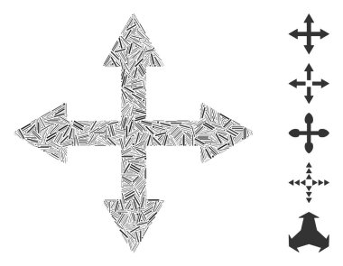 Dash Mozaik Quadro ok simgesine dayanıyor. Mozaik vektör kuadro okları rastgele çizgi noktaları ile tasarlanmıştır. İkramiye simgeleri eklendi.