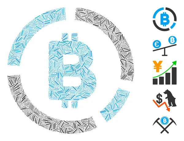 Hatch Mosaic Basiert Auf Dem Bitcoin Diagramm Symbol Mosaik Vektor — Stockvektor