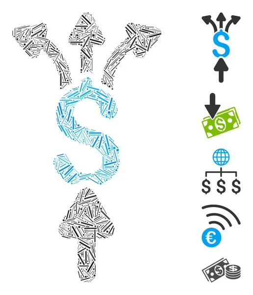 Traço Mosaico Com Base Ícone Pagamentos Divisão Mosaico Vetor Dividir —  Vetores de Stock