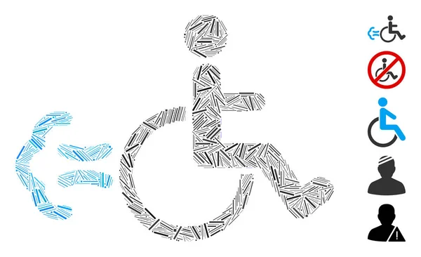 Dash Mosaic Basado Icono Movimiento Del Paciente Mosaico Vector Paciente — Archivo Imágenes Vectoriales