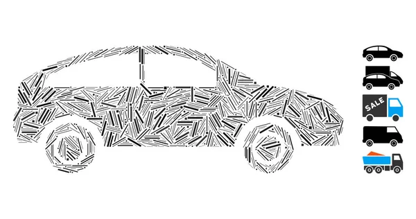 Mosaico Tratteggio Basato Sull Icona Della Hatchback Hatchback Vettoriale Mosaico — Vettoriale Stock