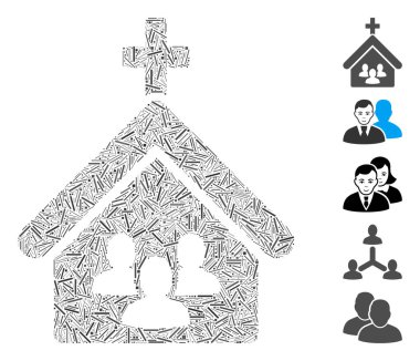 Hatch Mozaik, kilise insanlarının ikonuna dayanıyor. Mozaik vektör kilisesi insanları rastgele kapak ögeleriyle yaratılır. İkramiye simgeleri eklendi.