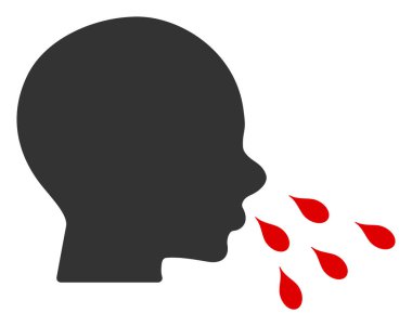 Raster hapşıran adam simgesi. Raster pictogram biçimi beyaz arkaplan üzerinde hapşıran bir düz semboldür..