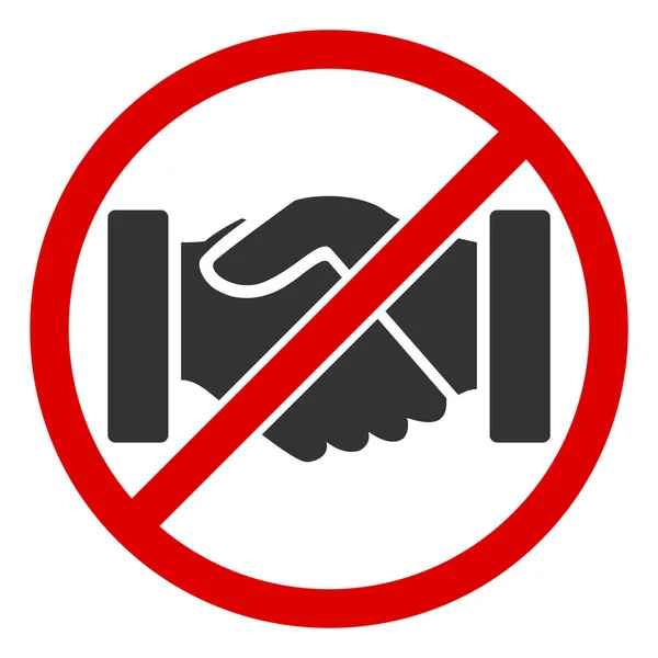 Raster Stop Handshakes Flat Icon Raster Pictograph Style Flat Symbol — Stock Photo, Image