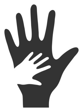 Vektör yardım simgesi düz. Vektör pictogram biçimi beyaz arkaplan üzerinde düz bir sembol yardım el simgesidir.