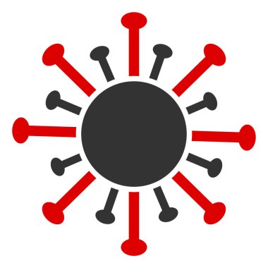 Vektör koronavirüs düz simge. Vektör pictograph biçimi, beyaz arkaplan üzerinde düz bir koronavirüs simgesidir..