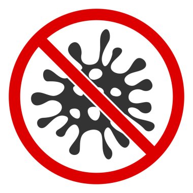 Vektör virüs enfeksiyonunu durdurma simgesi. Vektör pictogram biçimi, beyaz arkaplandaki düz bir semboldür..