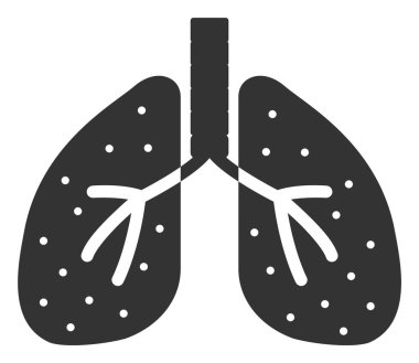 Vektör akciğerler düz simge. Vektör pictograph biçimi beyaz arkaplan üzerinde düz bir sembol akciğer ikonu.