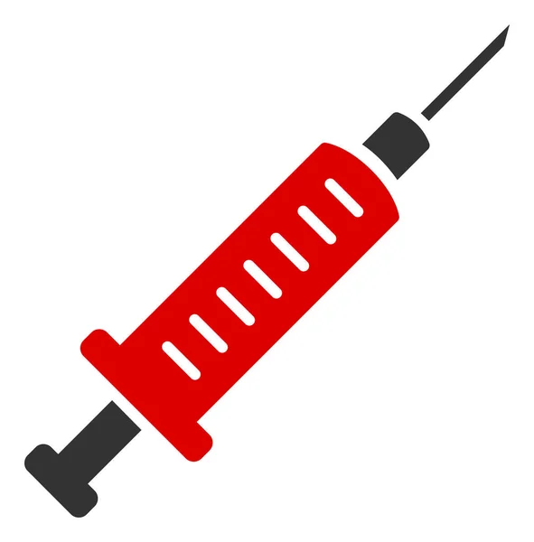 Ikona Płaskiej Strzykawki Wektorowej Piktograf Wektorowy Płaska Ikona Strzykawki Symbolicznej — Wektor stockowy