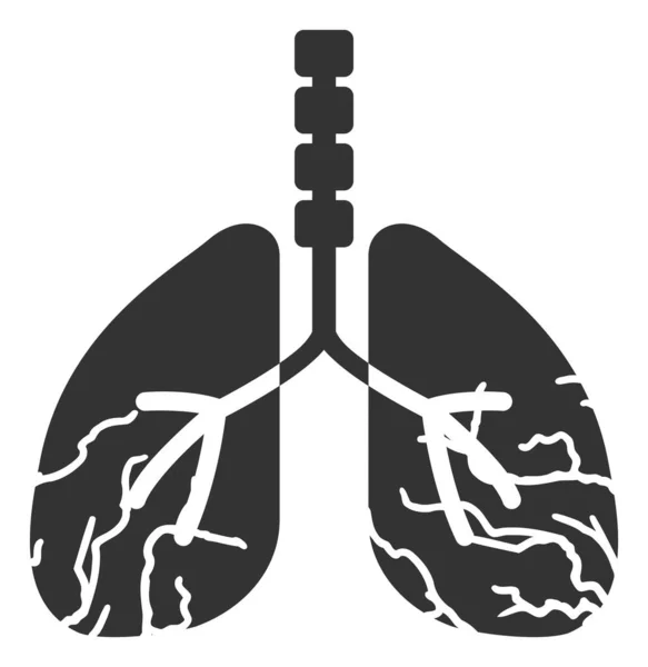 Vector Lungs Cancer Flat Icon Vector Pictogram Style Flat Symbol — Stock Vector