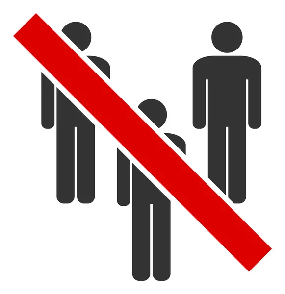 Vetor Proibido Homens Grupo Plana Ícone Estilo Pictograph Vetorial Símbolo — Vetor de Stock
