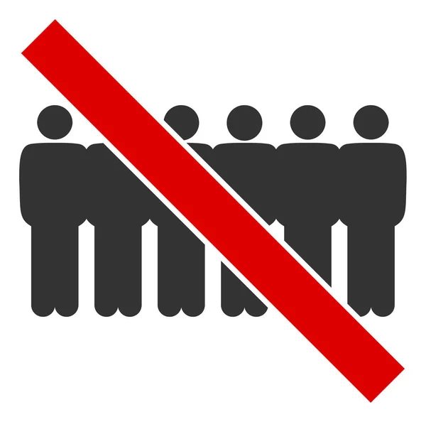 Vetor Proibido Pessoas Linha Plana Ícone Estilo Pictograma Vetorial Símbolo — Vetor de Stock