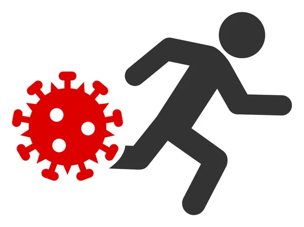 Vector Running Man Coronavirus Flat Icon Vector Pictogram Style Flat — Stock Vector