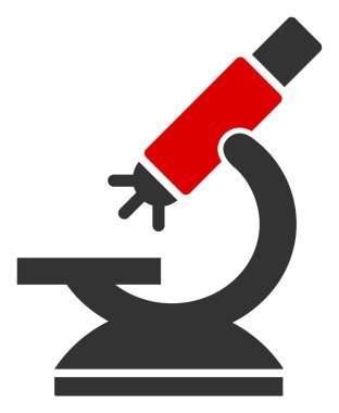 Raster Laboratuvarları 'nın mikroskop düz ikonu. Raster pictogram biçimi beyaz zemin üzerinde düz sembol laboratuar mikroskop simgesidir..