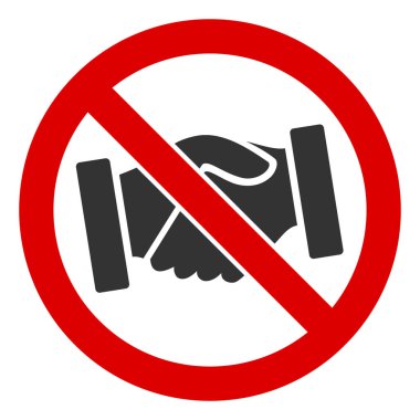 Raster el sıkışmaz düz simge. Raster pictogram biçimi düz bir semboldür. Beyaz arkaplanda hiçbir el sıkışma simgesi yoktur..