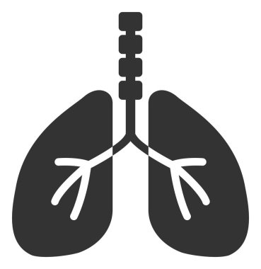 Raster solunum sistemi simgesi. Raster pictograph biçimi beyaz arkaplan üzerinde düz bir sembol solunum sistemi simgesidir..
