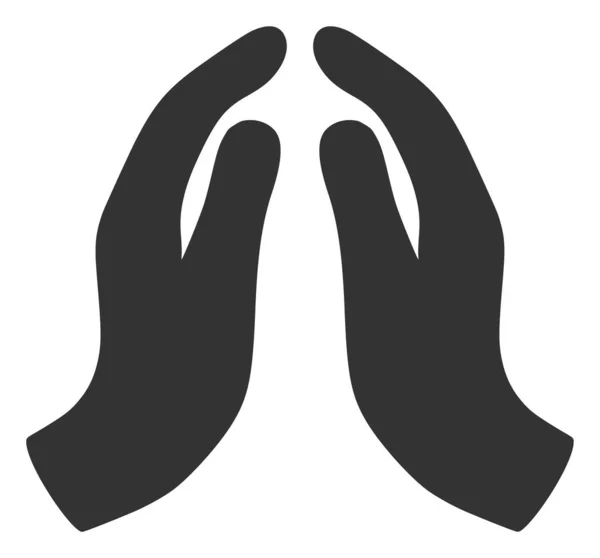 Raster Berdoa Tangan Datar Ikon Gaya Pictogram Raster Adalah Simbol — Stok Foto