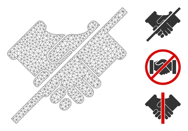 Mesh Απαγορεύεται Χειραψία Πολυγωνικό Εικονίδιο Διανυσματική Απεικόνιση Carcass Μοντέλο Βασίζεται — Διανυσματικό Αρχείο