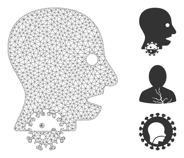 Polygonale Symbolvektorillustration Für Halsschmerzen Abstraktion Beruht Auf Halsschmerzen Dreieckiges Netz — Stockvektor