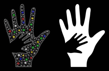 Renk Fişekleri ile Parlak Kablo Çerçevesi Yardım Eli