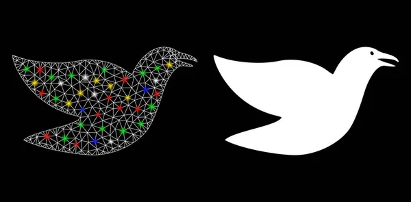 Flare Mesh 2D Flying Bird with Color Flare Spots