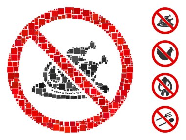 Mozaik. Farklı boylarda ve renklerde kare ögelerden yapılmış tavuk yemeği simgesi yok. Vektör kare elementler soyut mozaik olarak gruplandırılır tavuk yemeği ikonu değil. İkramiye simgeleri eklendi.