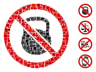 Kolaj Rastgele boyutlarda ve renk renklerinde kare ögelerden organize edilmiş ağır ağırlık simgesi yok. Vektör kare ögeleri soyut illüstrasyonda düzenlenir, ağır ağırlık simgesi yok. İkramiye simgeleri eklendi.