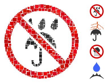 Kolaj. Değişken boyutlarda ve renk tonlarında kare ögelerden oluşan yağmur şemsiyesi simgesi yok. Vektör karesi ögeleri soyut illüstrasyonla oluşturulur yağmur şemsiyesi simgesi yok. İkramiye simgeleri eklendi.