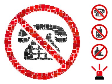 Kolaj Rastgele boyutlarda ve renk tonlarında kare elementlerden düzenlenmiş telefon simgesi yok. Vektör kare ögeleri soyut kolaj ile oluşturulur. Telefon simgesi yok. İkramiye simgeleri yerleştirildi.