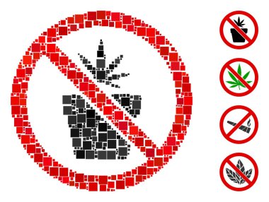 Mozaik. Değişken boyutlarda ve renk tonlarında kare ögelerden yapılmış kenevir saksı ikonu yok. Vektör karesi ögeleri soyut mozaik, esrar ikonu değil. İkramiye piktogramları eklendi.