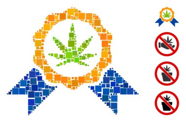 Mozaik Kenevir, değişken boyutlarda ve renk renklerinde kare elementlerden organize edilmiş ikonu yasallaştırır. Vektör kare elementler soyut mozaik kenevir ikonu yasallaştırmak için düzenlenmiştir.