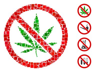 Mozaik. Değişken boyutlarda ve renk tonlarında kare elementlerden oluşan marihuana ikonu yok. Vektör kare elementler soyut mozaik olarak düzenlenir, marihuana ikonu değil. İkramiye simgeleri yerleştirildi.