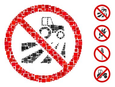 Mozaik Hiç bir tarım alanı simgesi farklı boyutlarda ve renklerde kare elementlerle birleşmedi. Vektör kare elementler soyut illüstrasyon ile birleştirilmiştir. Tarım alanı simgesi yoktur..