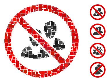 Kolaj Hiçbir insan simgesi değişken boyutlarda ve renk renklerinde kare ögelerle birleşmez. Vektör karesi ögeleri soyut mozaik olarak birleştirilmiştir. Hiçbir insan simgesi yok. İkramiye simgeleri yerleştirildi.