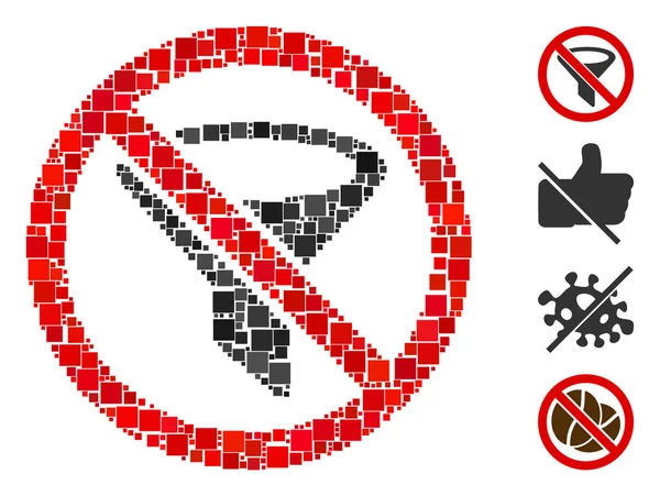 Collage Geen Filter Pictogram Ontworpen Uit Vierkante Items Variabele Maten — Stockvector