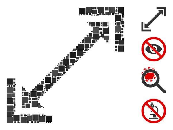 Mosaic Skalierbarkeit Symbol Vereint Von Quadratischen Elementen Verschiedenen Größen Und — Stockvektor