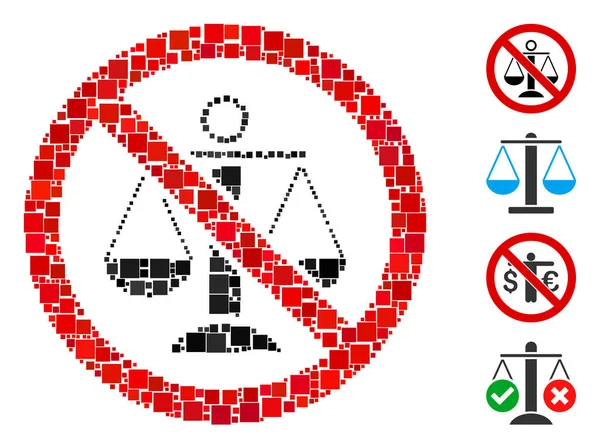 Collage Geen Schalen Pictogram Ontworpen Uit Vierkante Elementen Willekeurige Maten — Stockvector